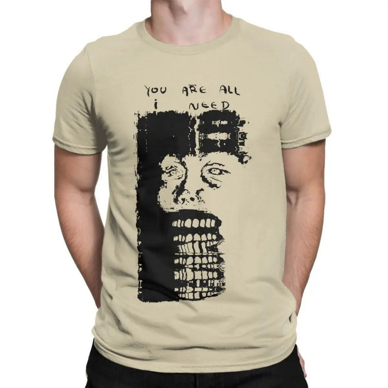 Men's Radiohead Graphic Cotton Crew Neck Casual T-Shirt