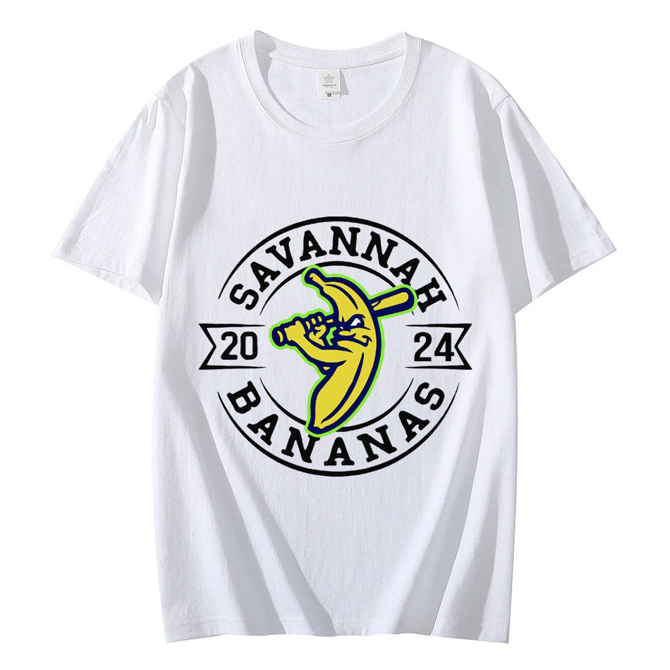 Men's Savannah Banana Baseball Cotton Graphic Crew Neck T-Shirt