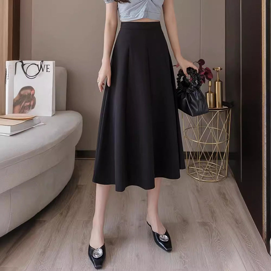 High-Waist A-Line Midi Skirt for Women