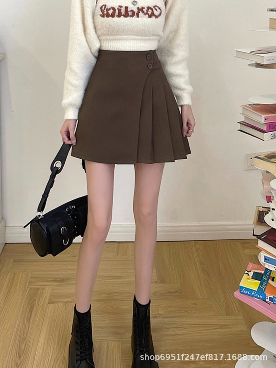 Plus Size High-Waist Pleated A-Line Mini Skirt