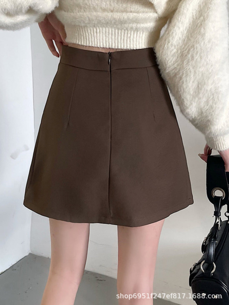Plus Size High-Waist Pleated A-Line Mini Skirt