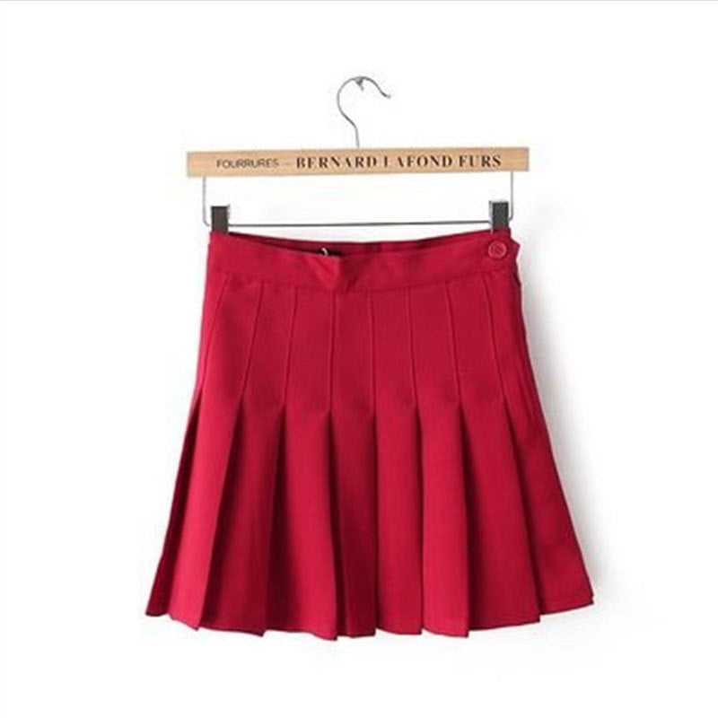High-Waist A-Line Pleated JK Style Mini Skirt