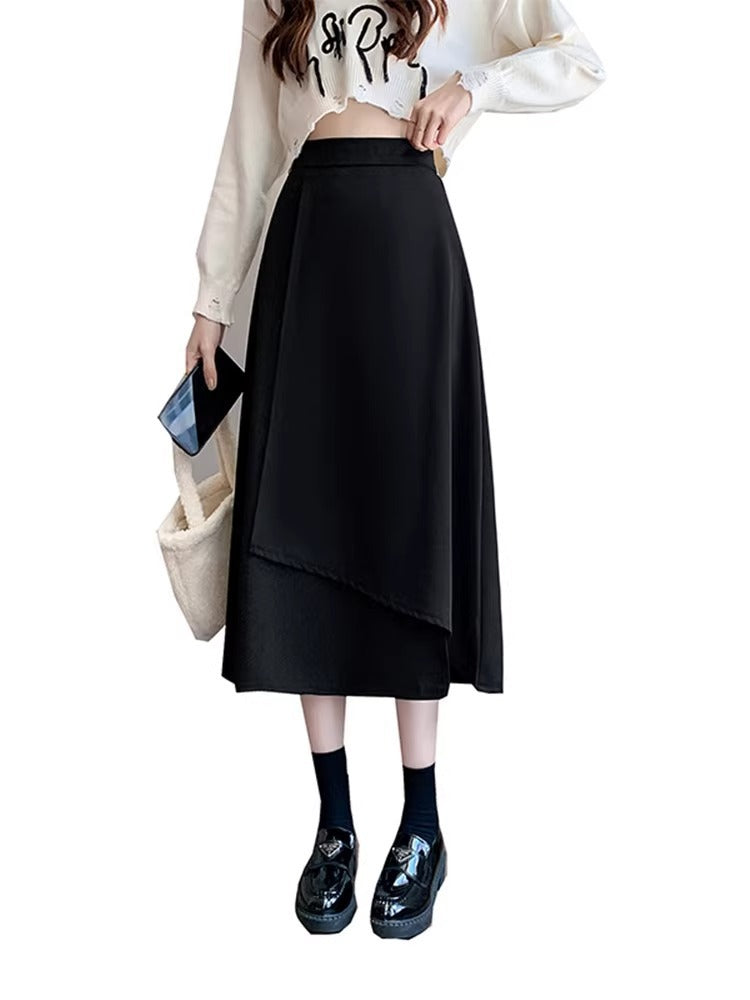 High-Waist A-Line Irregular Skirt for Women