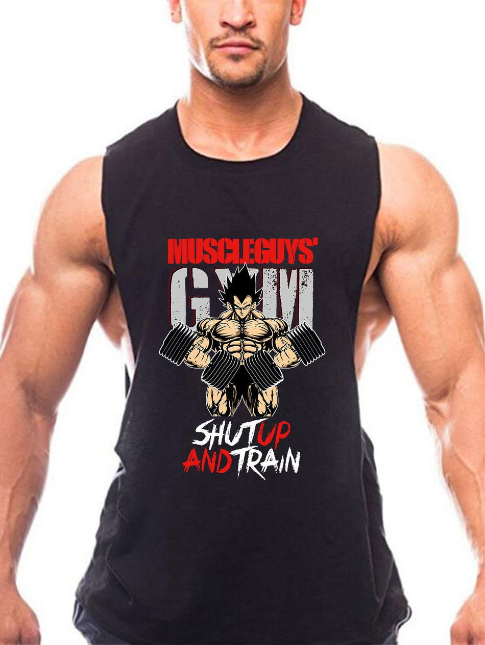 Men's Dragon Ball Saiyan Gym Fitness Cotton Tank Top Vest
