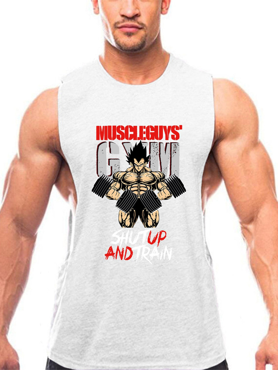 Men's Dragon Ball Saiyan Gym Fitness Cotton Tank Top Vest