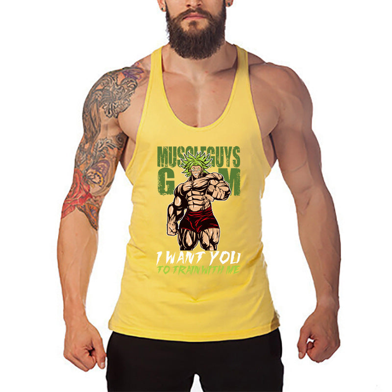 Men's Dragon Ball Gym Tank Top Muscle Fit Fitness Vest Sleeveless