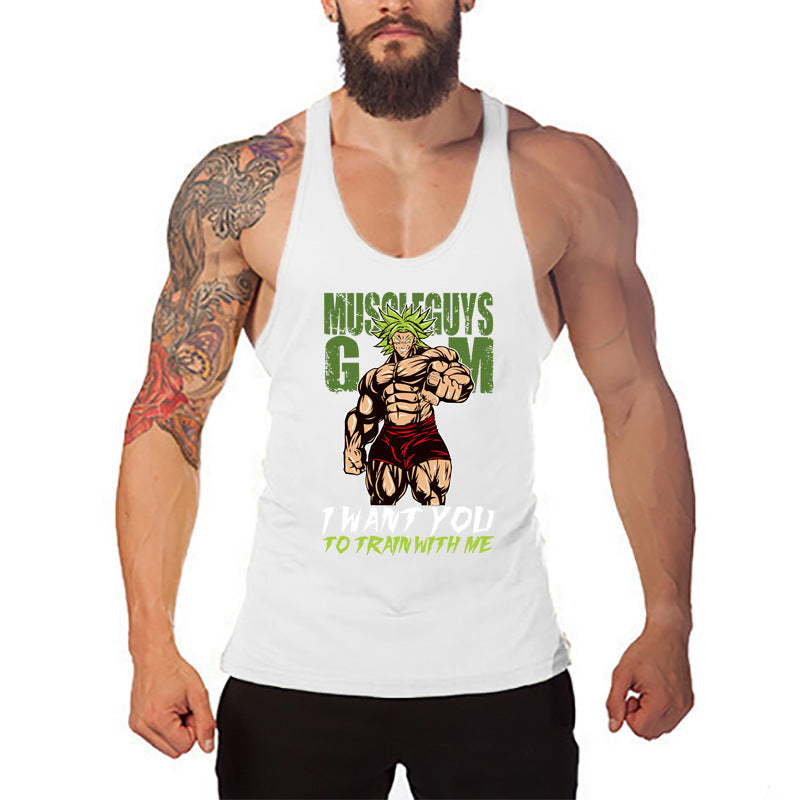 Men's Dragon Ball Gym Tank Top Muscle Fit Fitness Vest Sleeveless