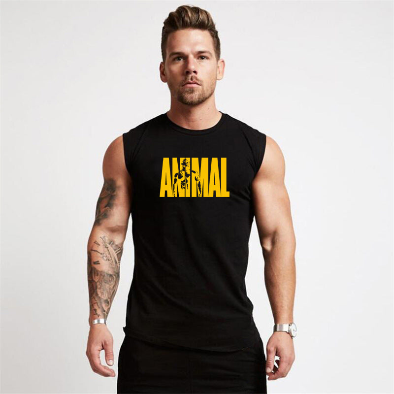 Men's Fitness Sleeveless Tank Top Letter Print Gym Sports Vest