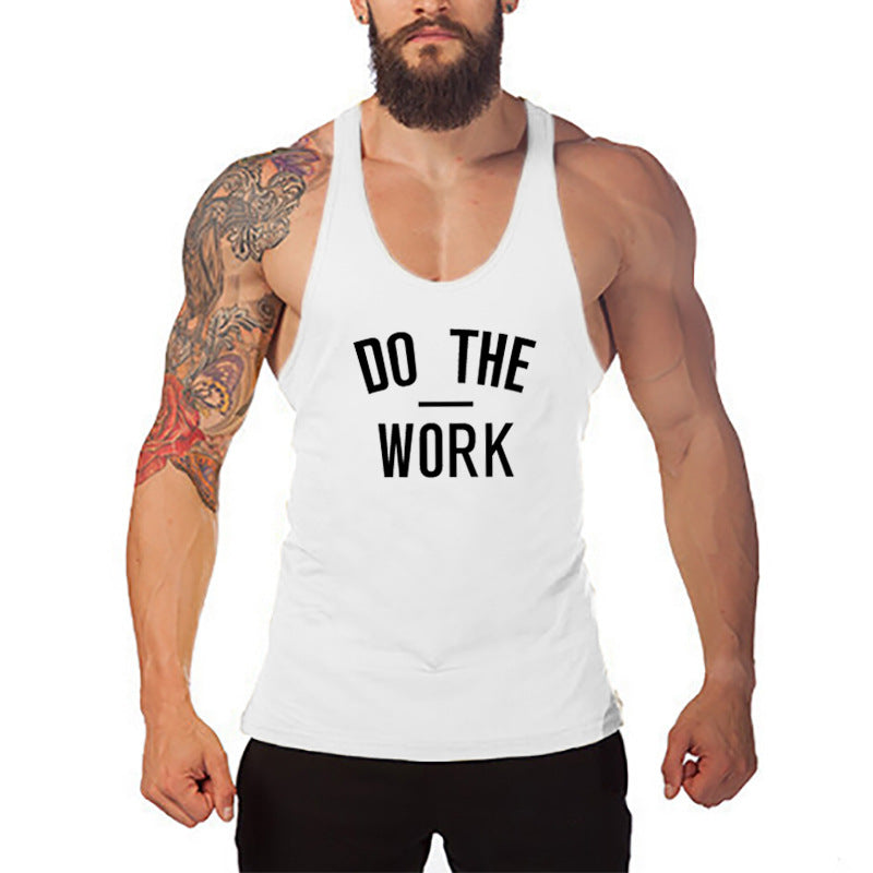 Men's Muscle Fitness Gym Tank Top I-Shaped Bodybuilding Vest