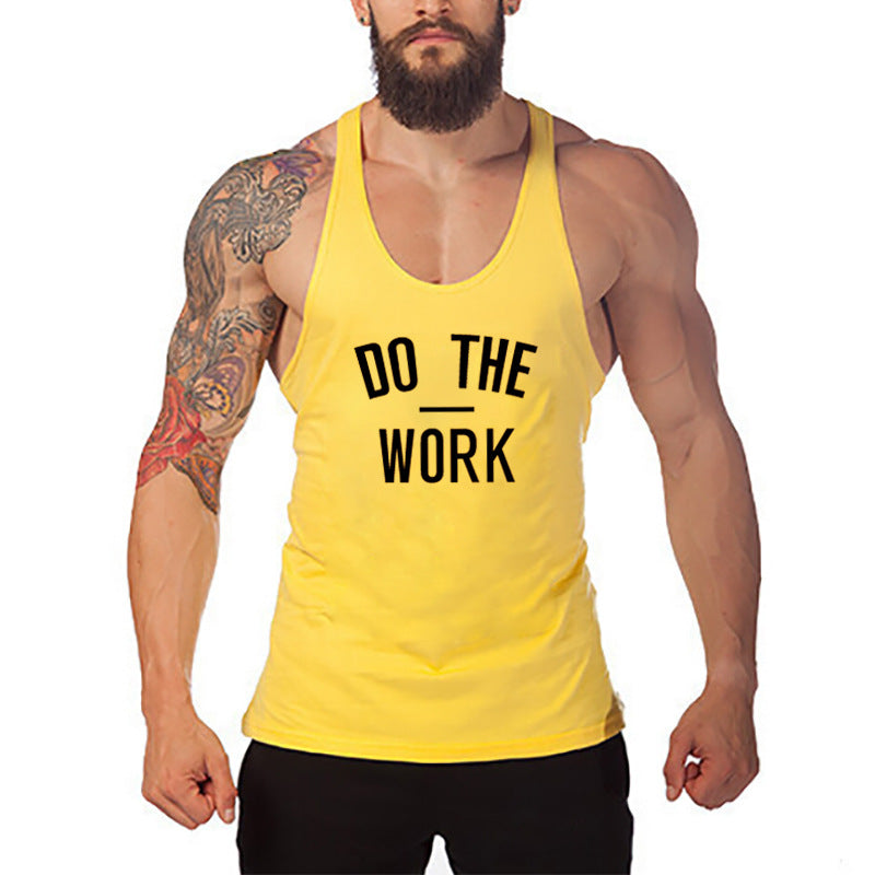 Men's Muscle Fitness Gym Tank Top I-Shaped Bodybuilding Vest