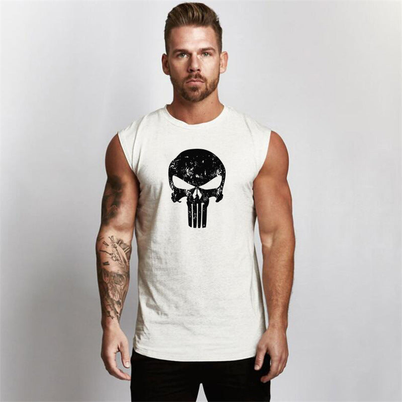 Men's Letter Print Gym Tank Top Sleeveless Bodybuilding Vest