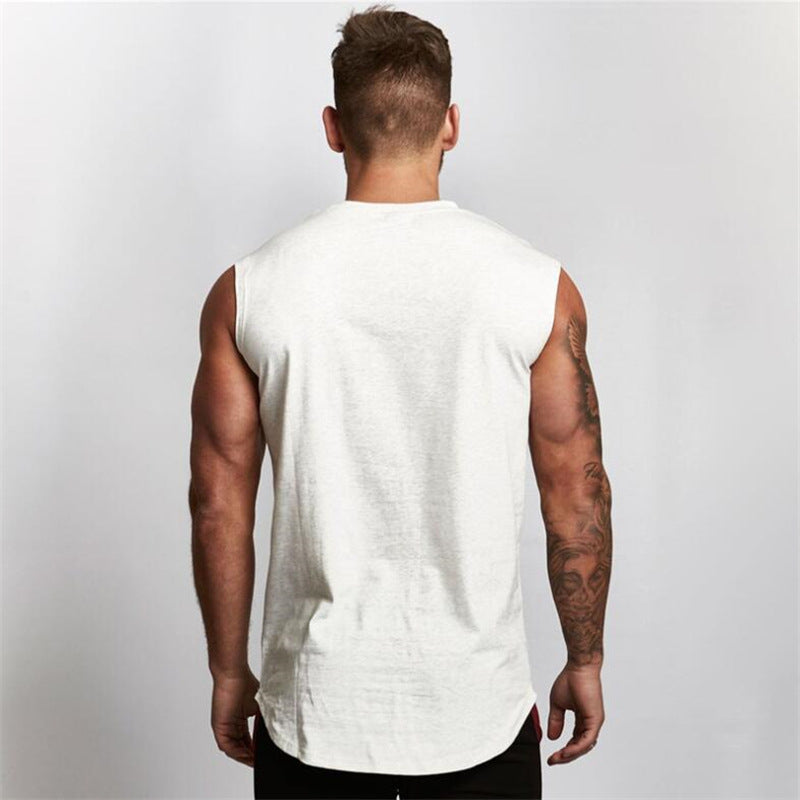 Men's Letter Print Gym Tank Top Sleeveless Bodybuilding Vest