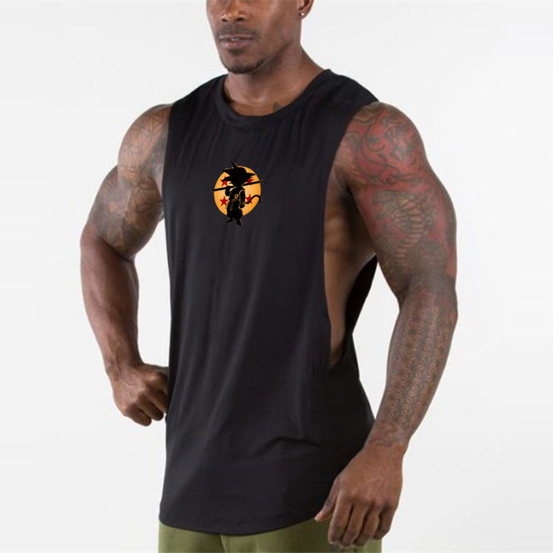 Men's Dragon Ball Saiyan Gym Tank Top Cotton Bodybuilding Vest
