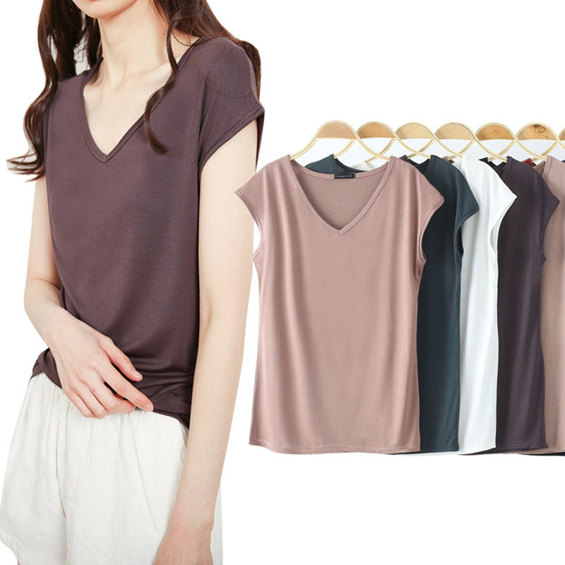 Women's V-Neck Sleeveless Loose Fit Casual Top
