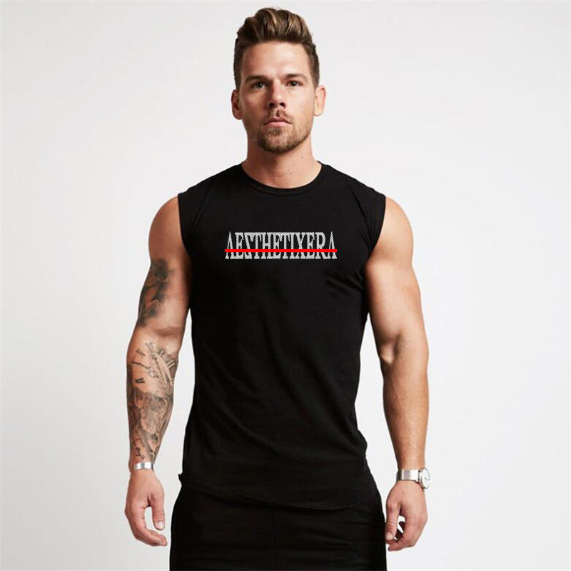 Men's Dunhuang Gym Tank Top Muscle Fitness Sleeveless Sports Vest