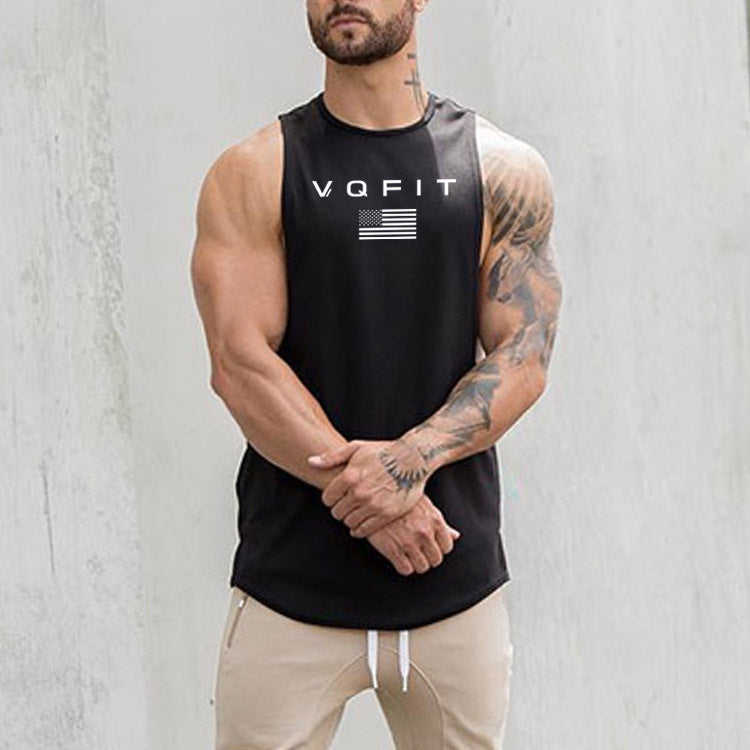 Men's Letter Print Gym Tank Top Sleeveless Fitness Bodybuilding
