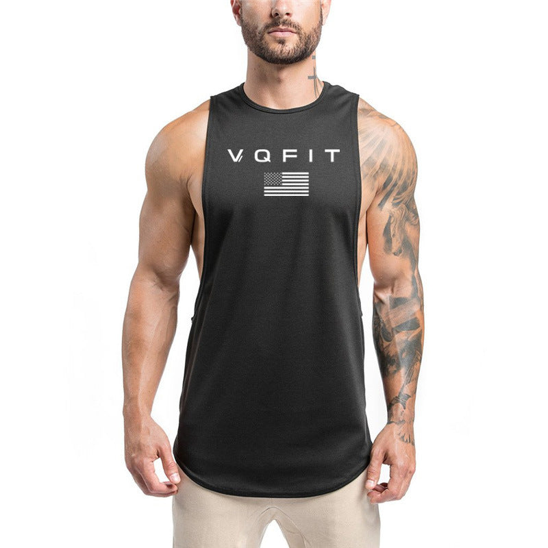 Men's Letter Print Gym Tank Top Sleeveless Fitness Bodybuilding