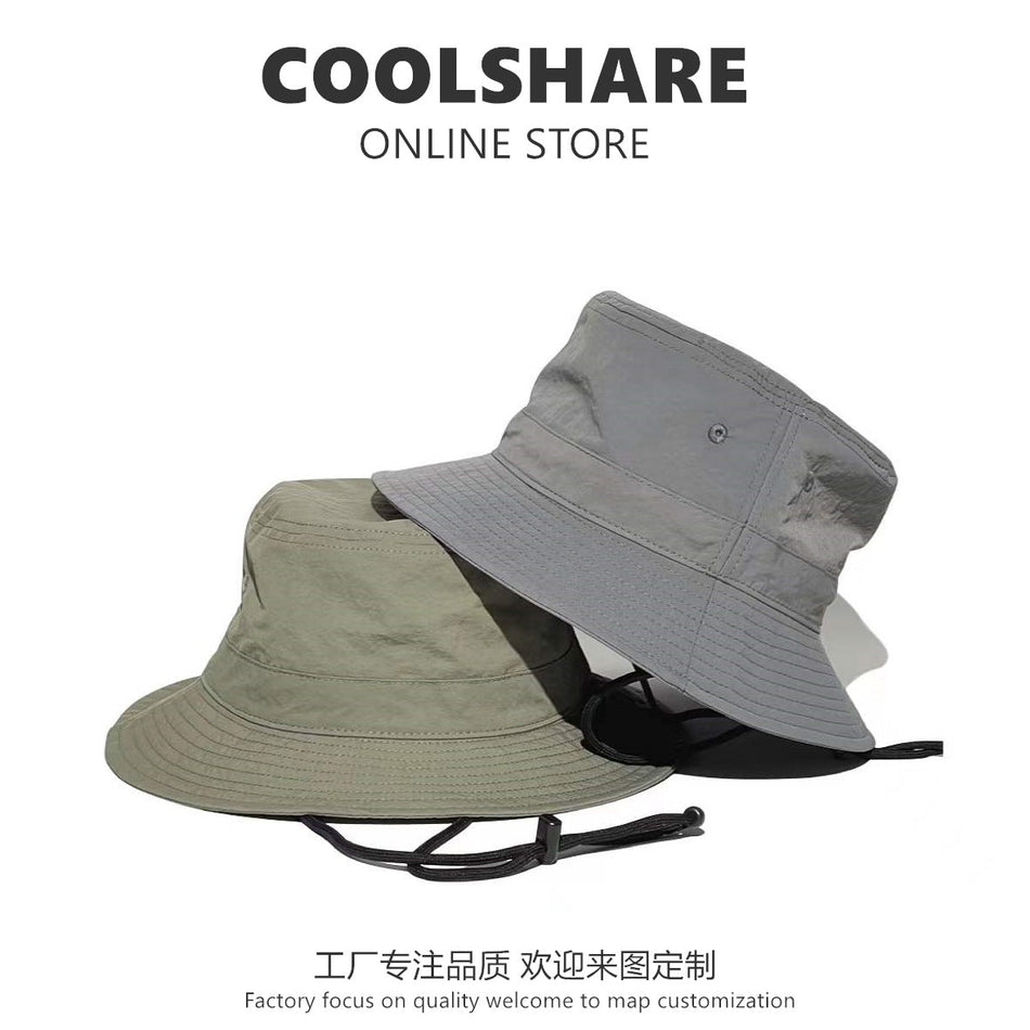 Unisex Quick Dry Waterproof Nylon Bucket Hat Outdoor Sun Cap