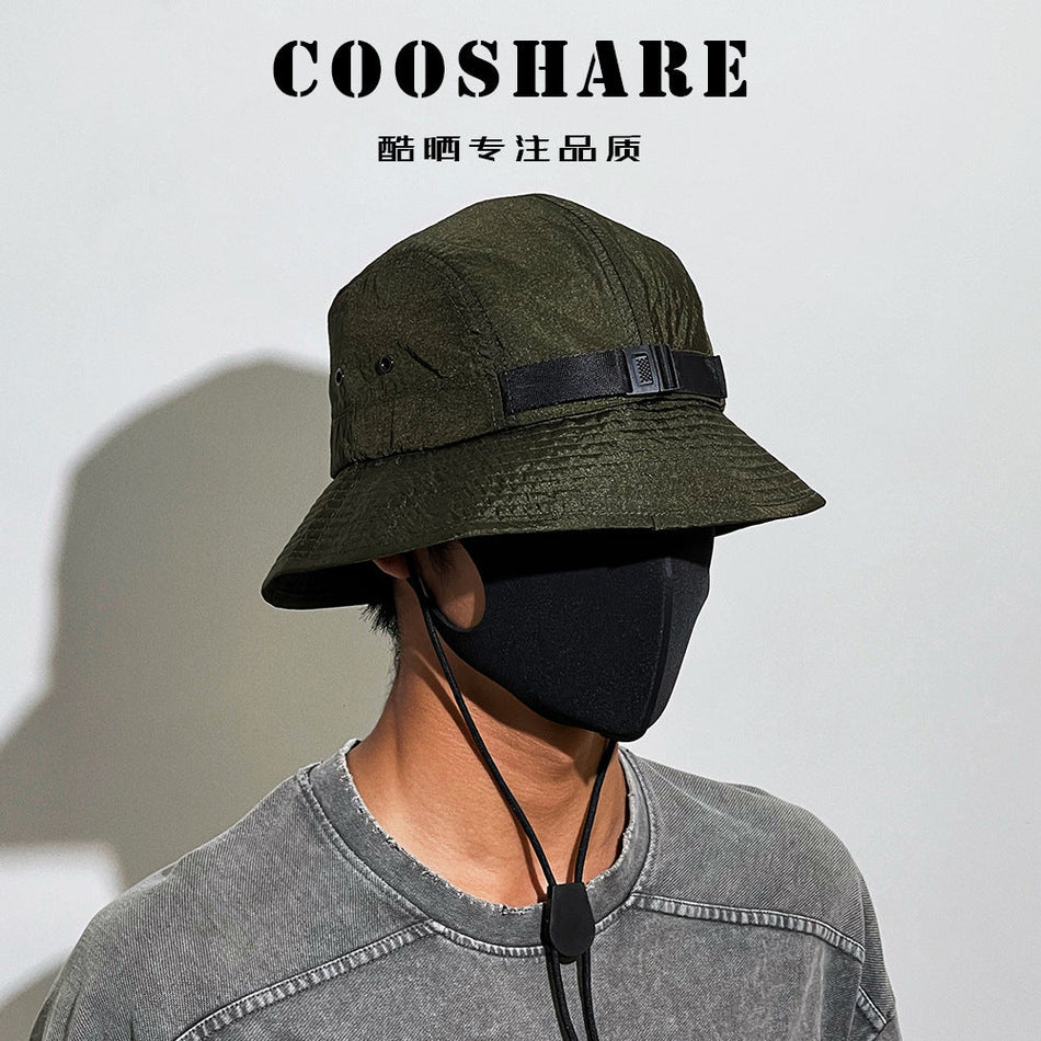 Unisex Tactical Nylon Fisherman Hat Windproof Outdoor Bucket Cap