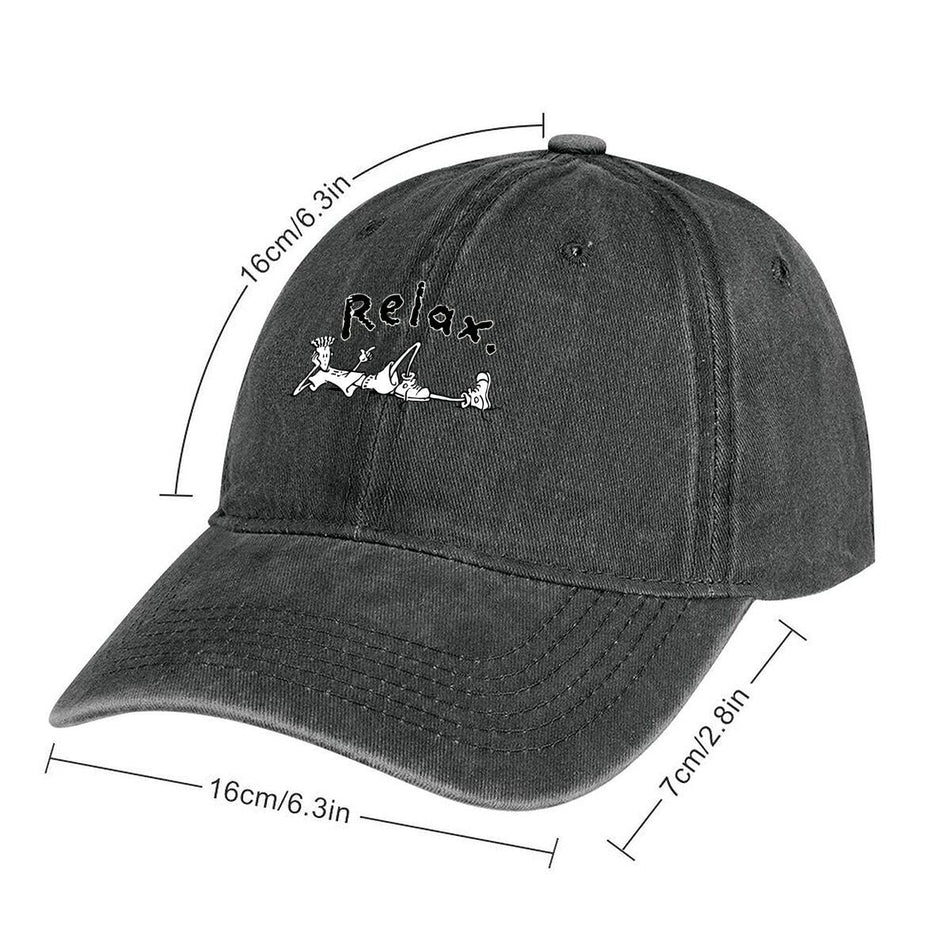 Relax Fun Cartoon Print Adjustable Baseball Cap Retro Style