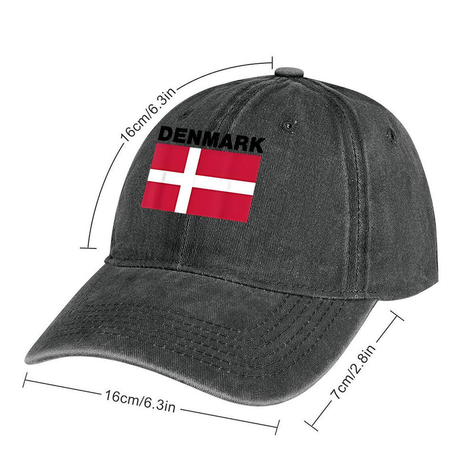 Denmark Flag Washed Baseball Cap Unisex Adjustable Hip Hop Hat