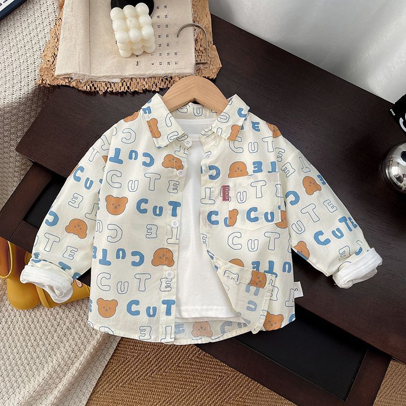 Boys Pure Cotton Long Sleeve Shirt Jacket for Kids