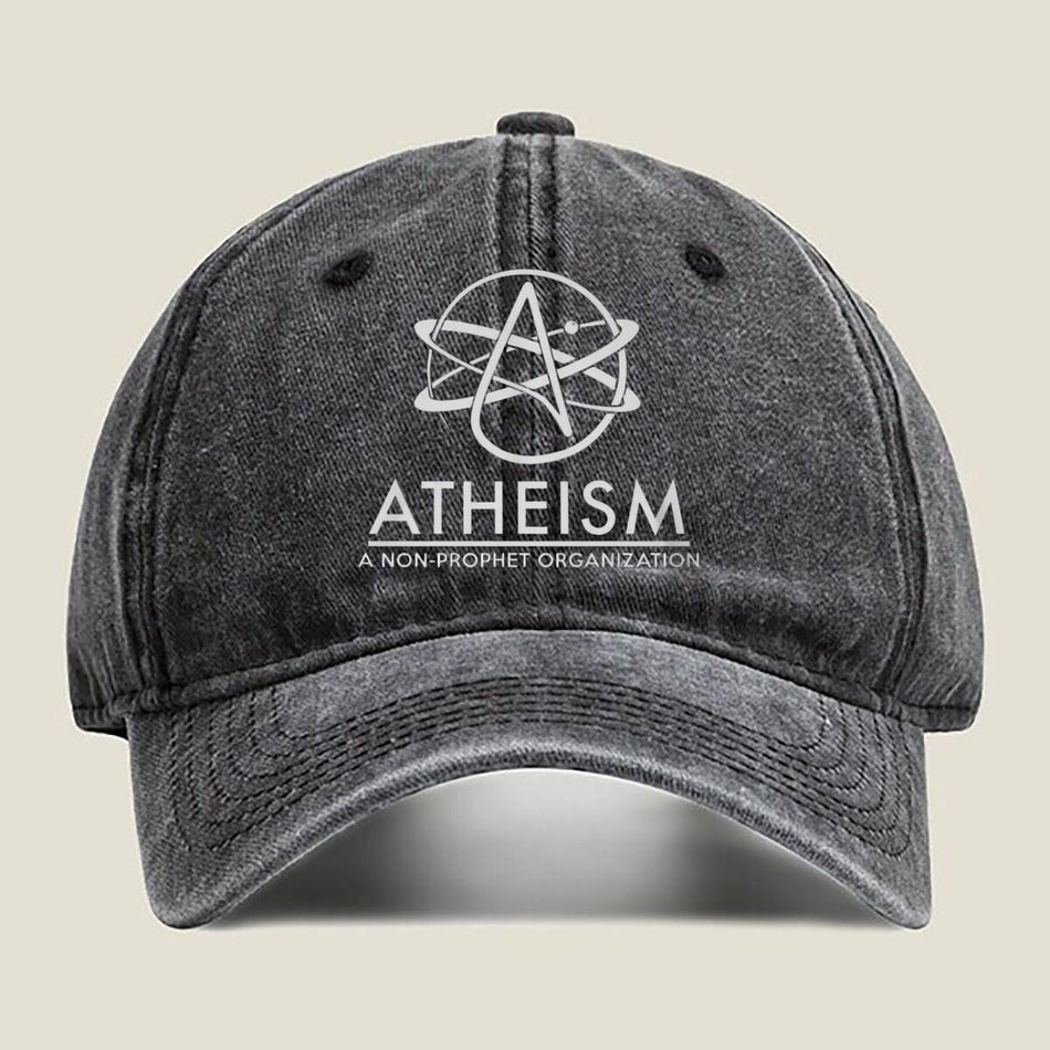 Unisex Atheism Logo Graphic Adjustable Baseball Cap Retro Print