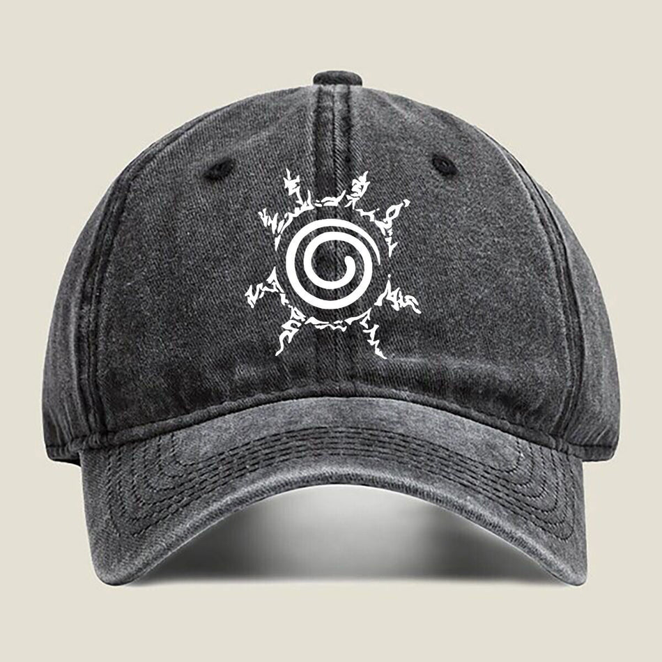 Spiral Lightning Abstract Mystical Art Washed Baseball Cap Unisex