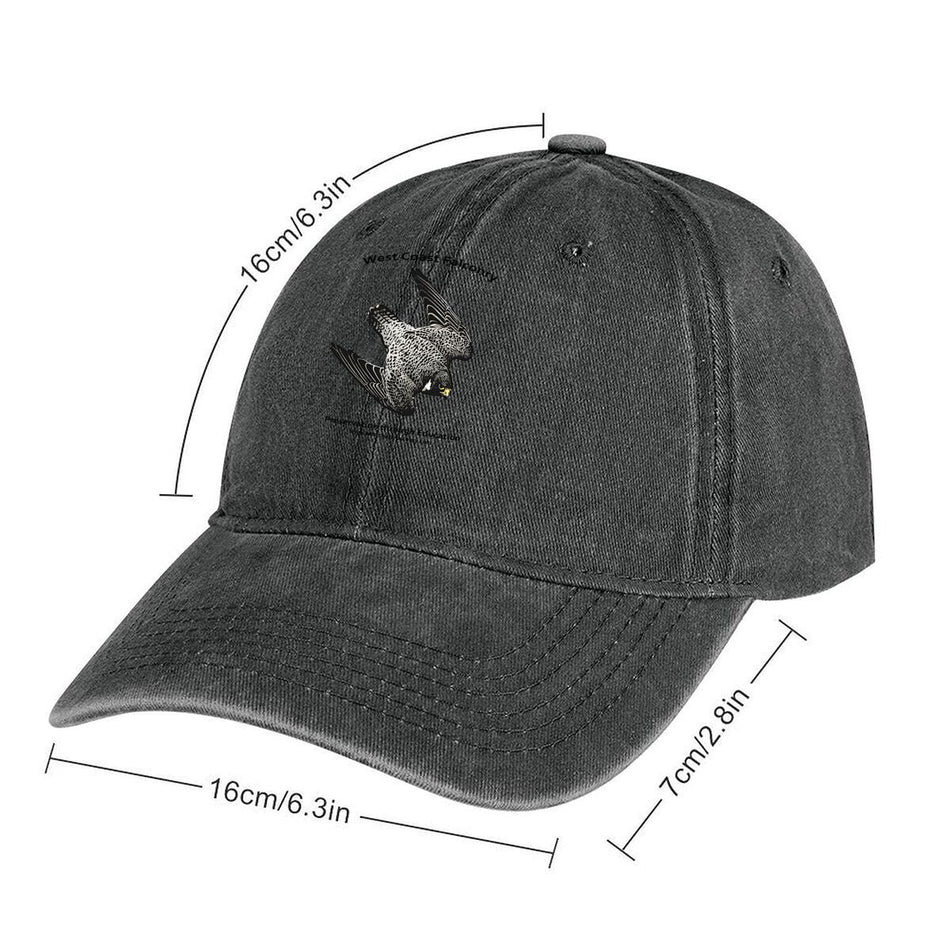West Coast Falconry Washed Baseball Cap Unisex Hip Hop Snapback