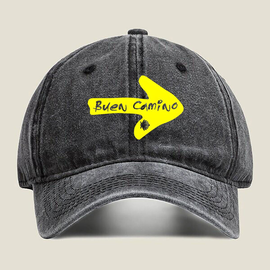 Buen Camino Yellow Arrow Travel Washed Baseball Cap Unisex