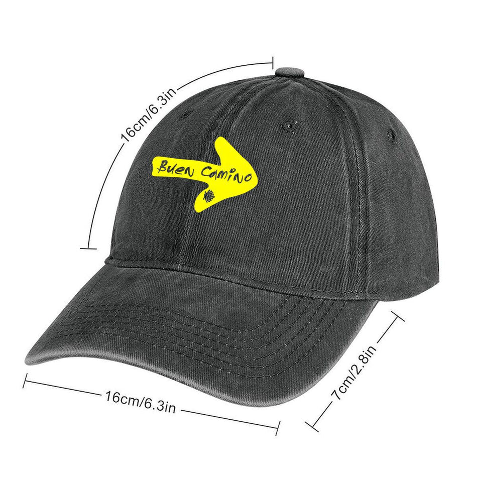Buen Camino Yellow Arrow Travel Washed Baseball Cap Unisex