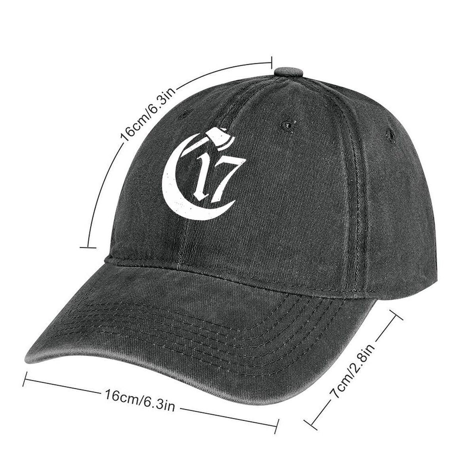 Crescent Moon Number 17 Washed Baseball Cap Unisex Outdoor