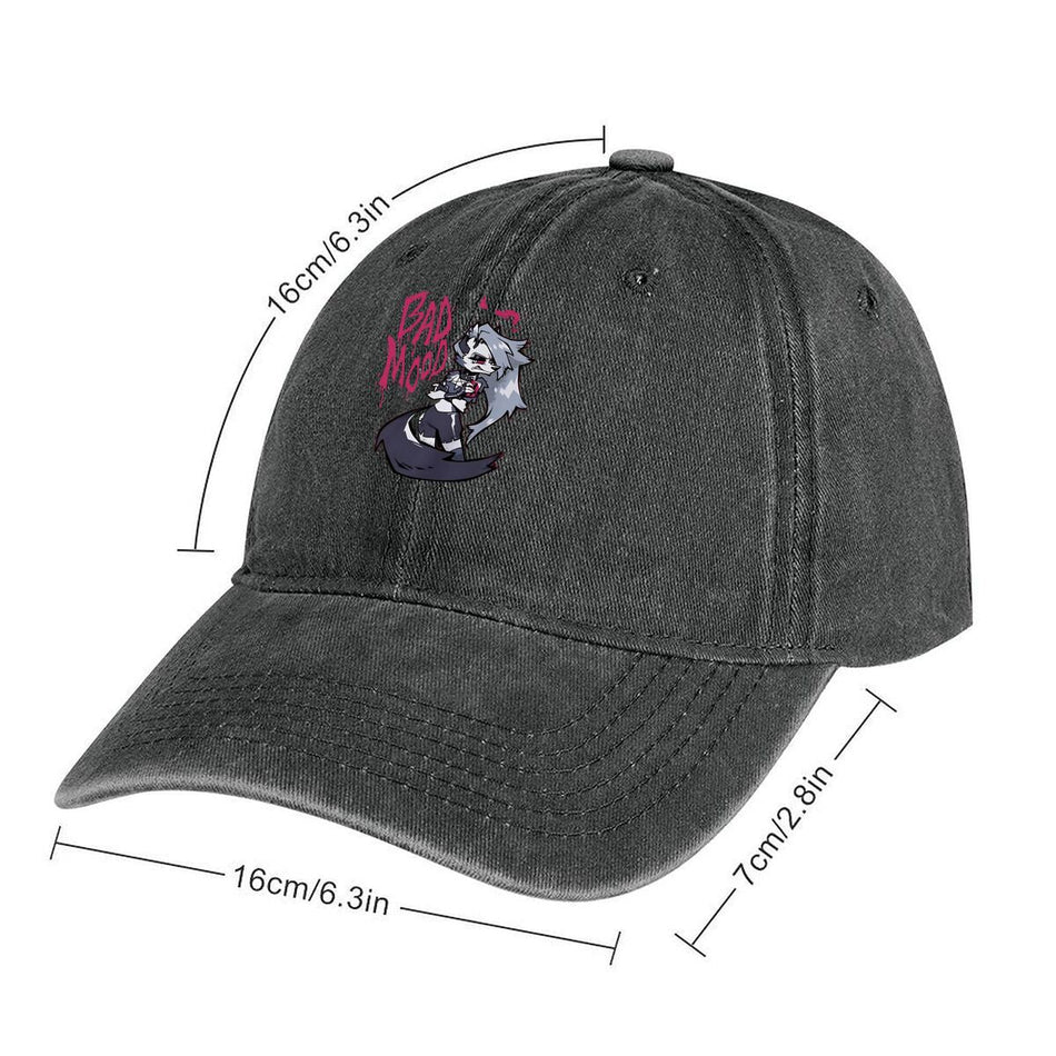 Bad Mood Anime Graphic Washed Baseball Cap Unisex Retro