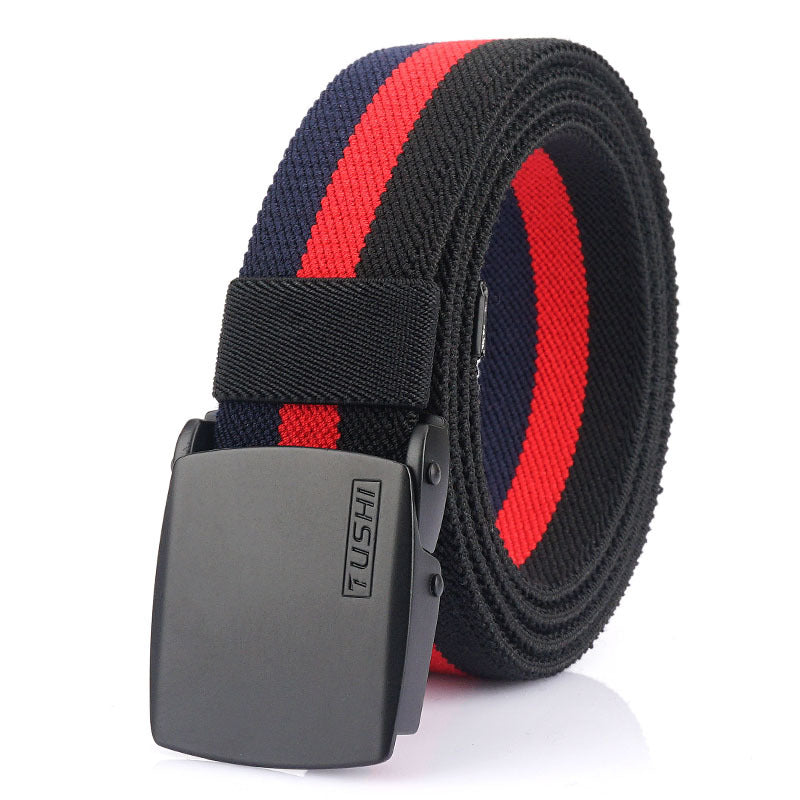3.5CM Elastic Canvas Belt Narrow Woven Casual Adjustable