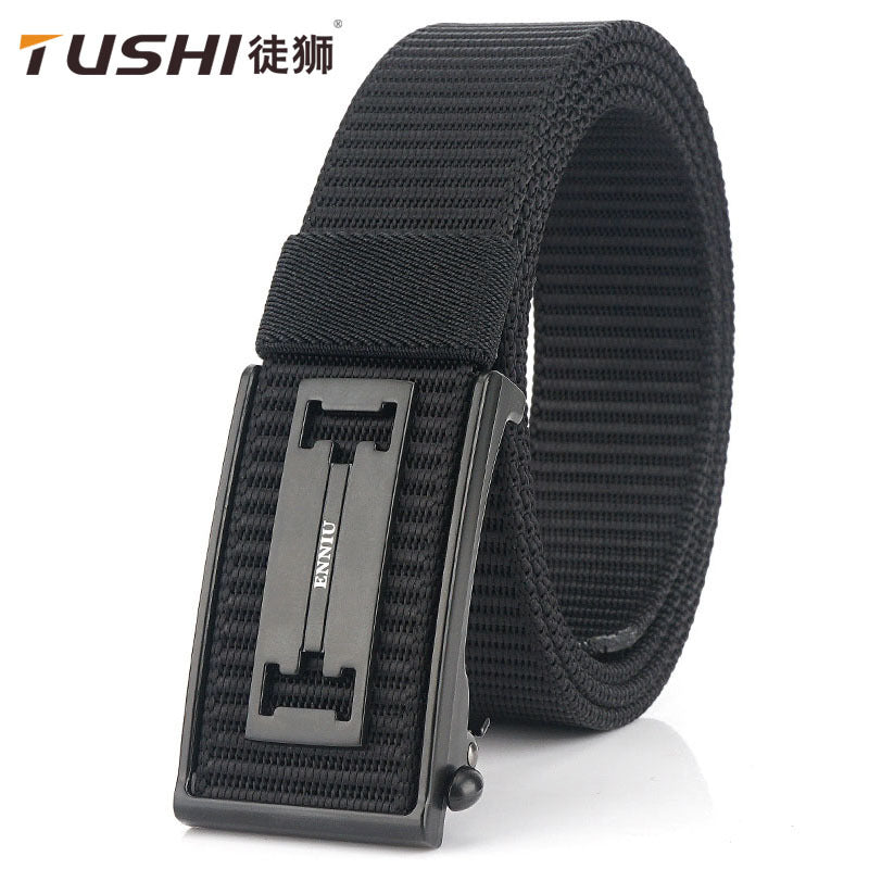 Automatic Buckle Nylon Canvas Belt Outdoor Casual Adjustable