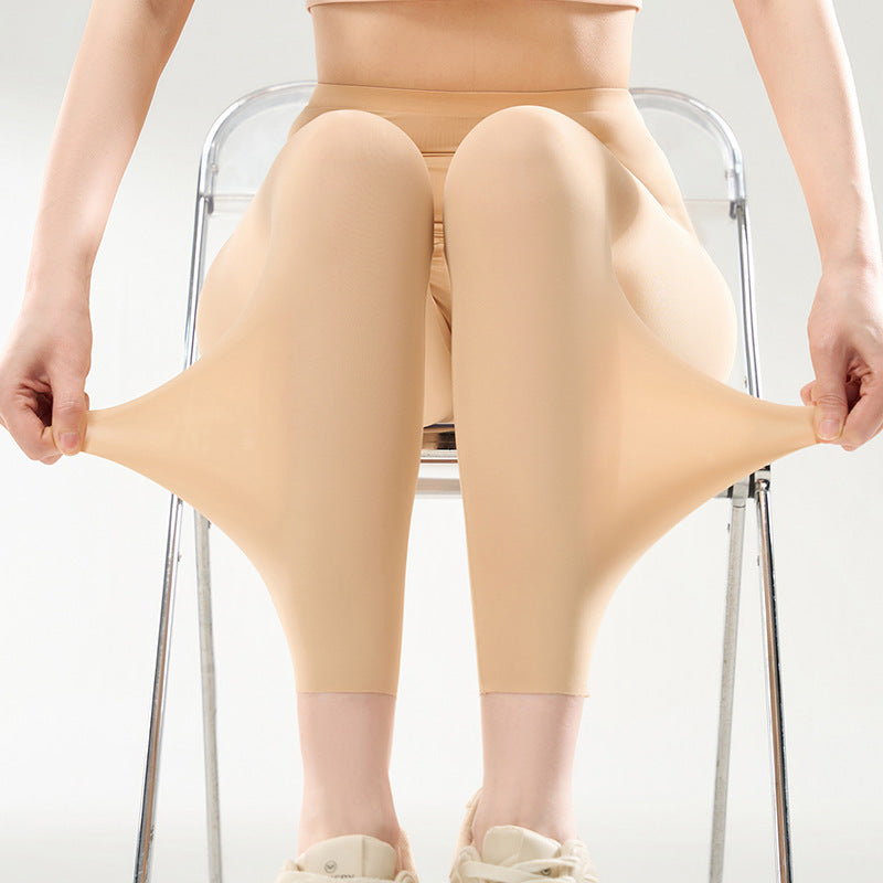 Women's High-Waisted Seamless Ice Silk Leggings