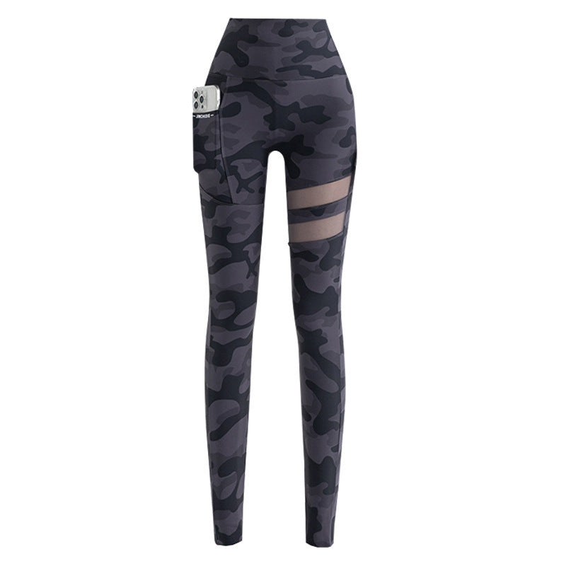 Women's Camouflage Mesh Pocket Cropped Leggings