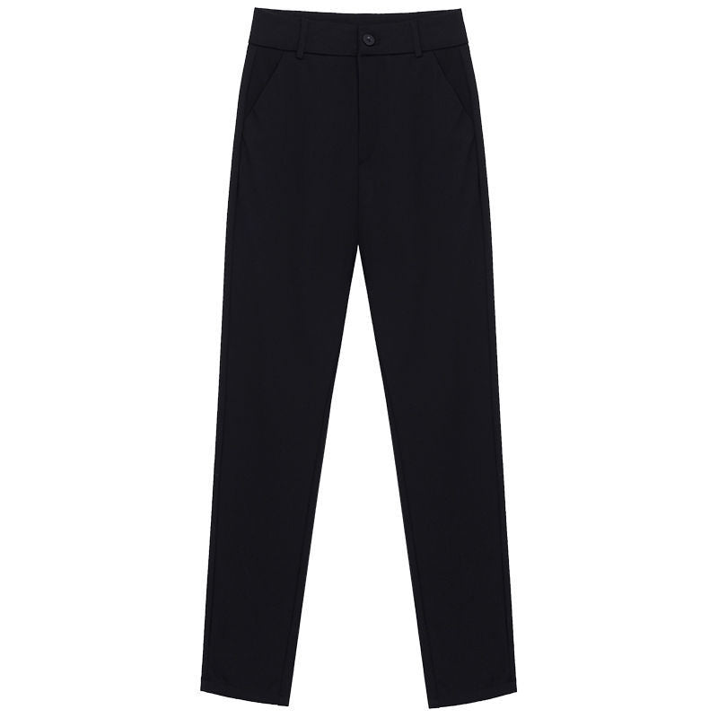 Women's High-Waisted Stretch Straight-Leg Trousers