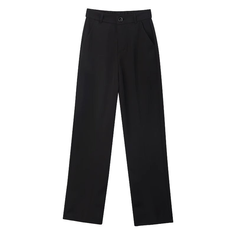 Women's High-Waisted Draped Wide-Leg Suit Pants