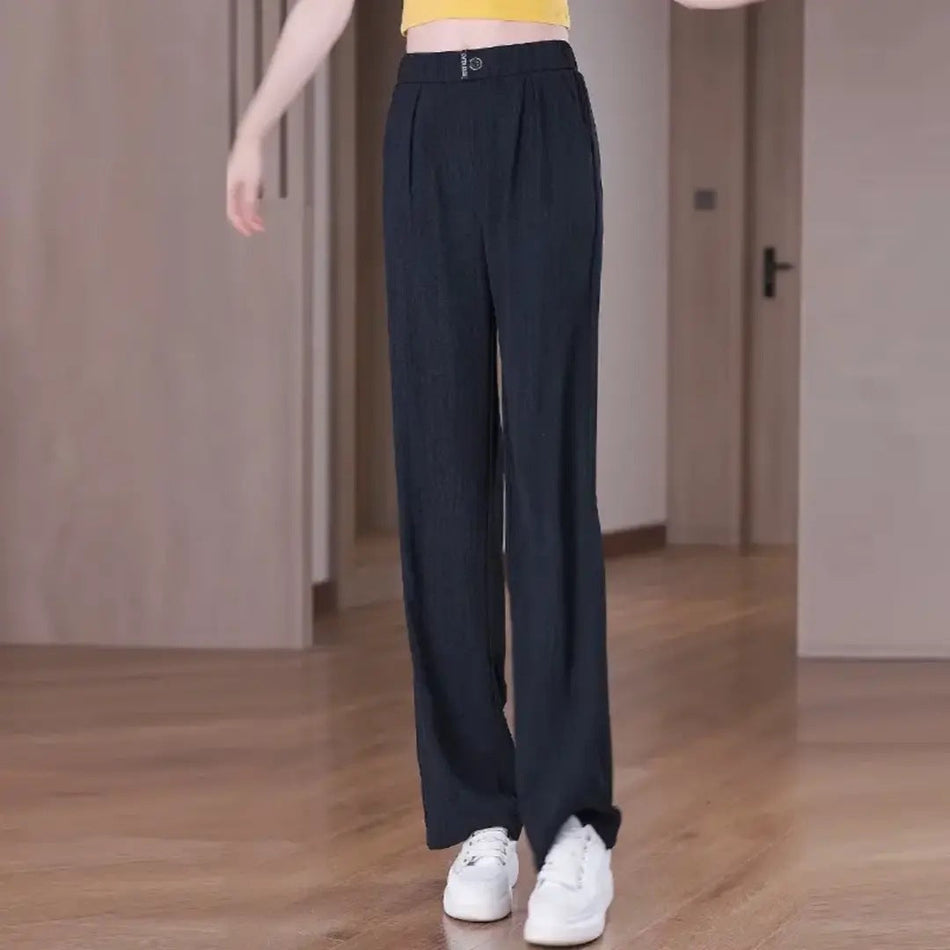 Women's Plus Size High-Waisted Wide-Leg Pants