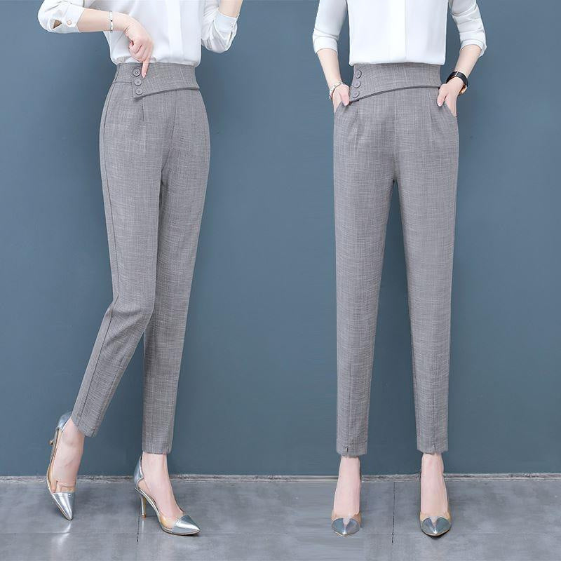 Women's High-Waisted Cropped Harem Pants