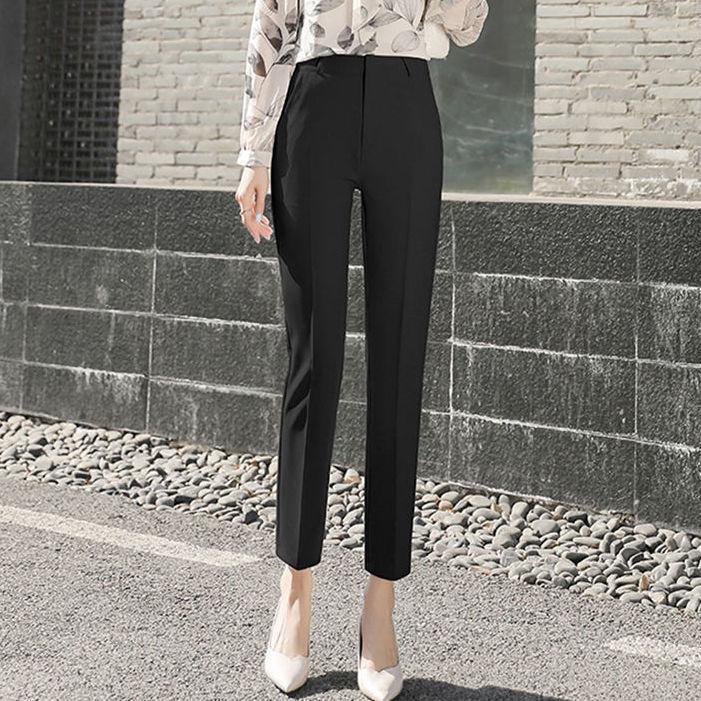 Women's High-Waisted Straight-Leg Ankle Suit Pants