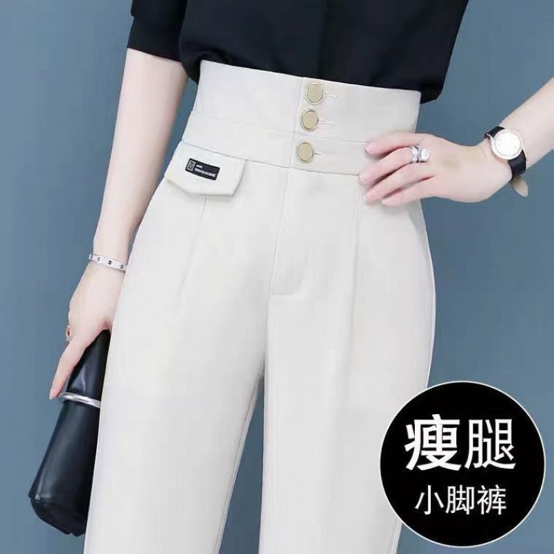 Women's High-Waisted Slim Fit Harem Suit Pants