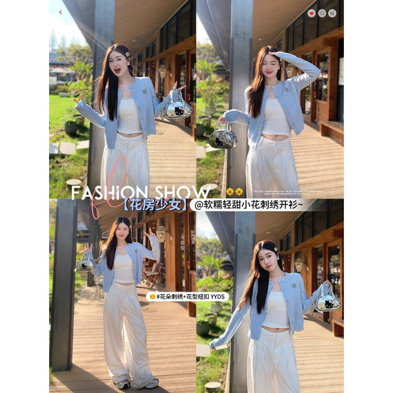 Black Knitted Cardigan Women’s Korean Style Sweater Jacket