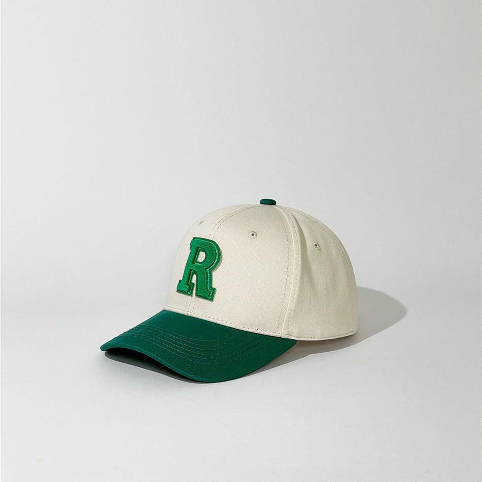 Klein Blue Color Block R Embroidered Baseball Cap Women Casual