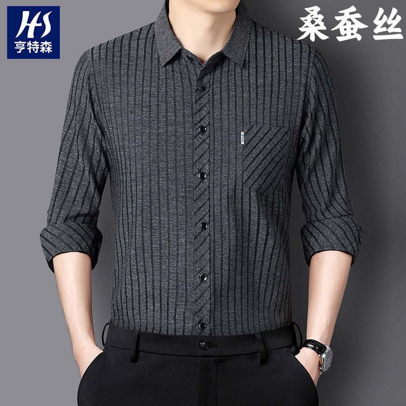 Men's Mulberry Silk Long Sleeve Shirt
