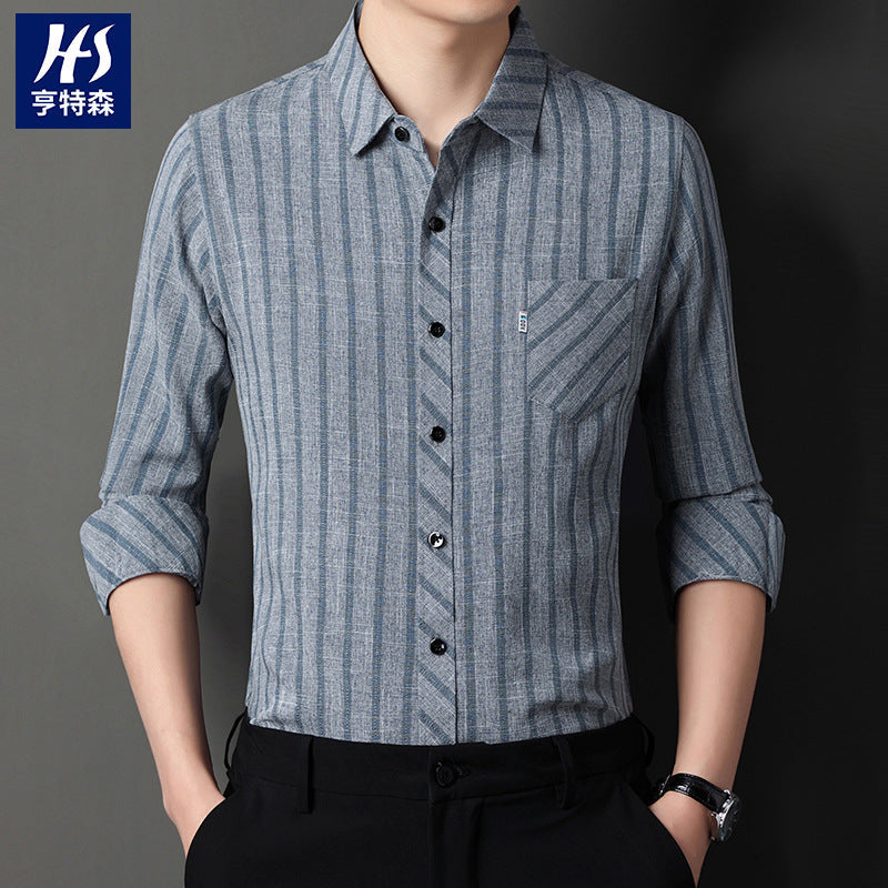 Men's Vertical Stripe Long Sleeve Shirt