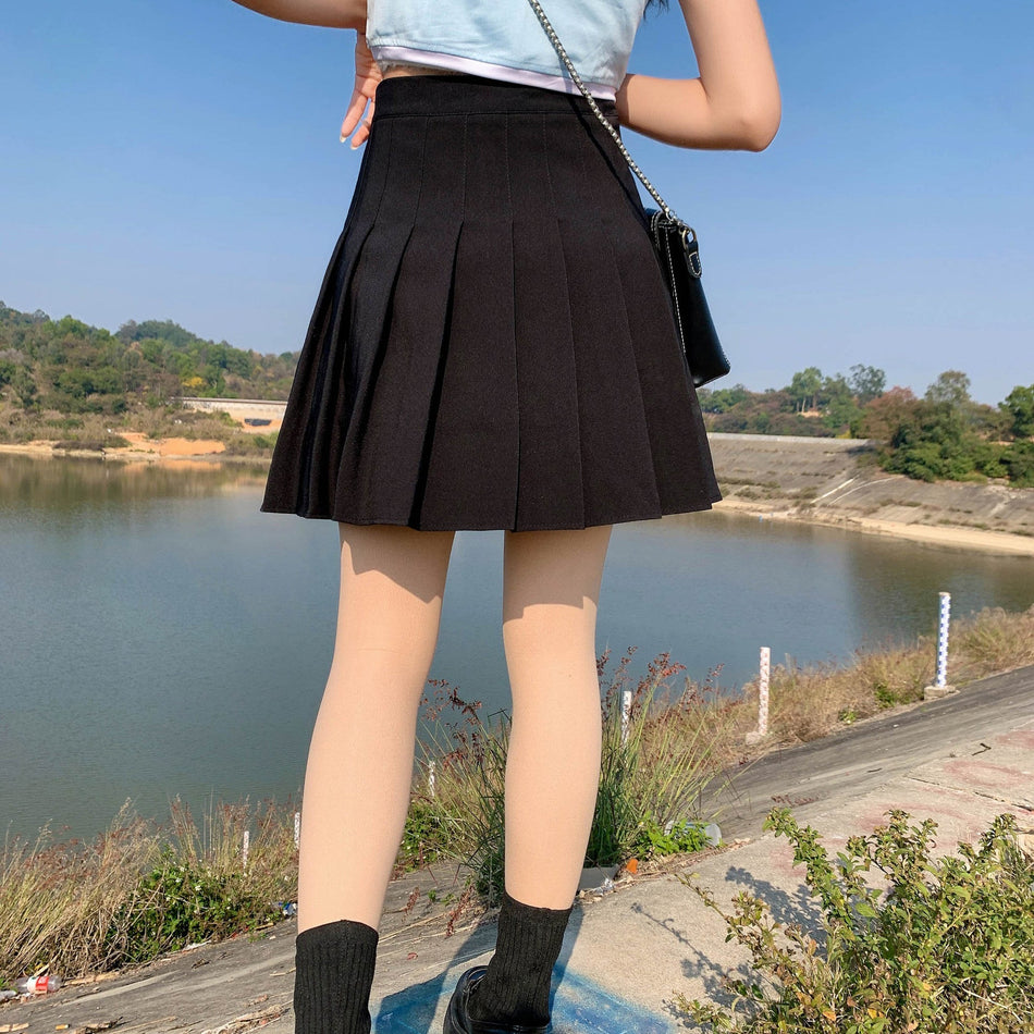 Women's High-Waisted Pleated A-Line Mini Skirt