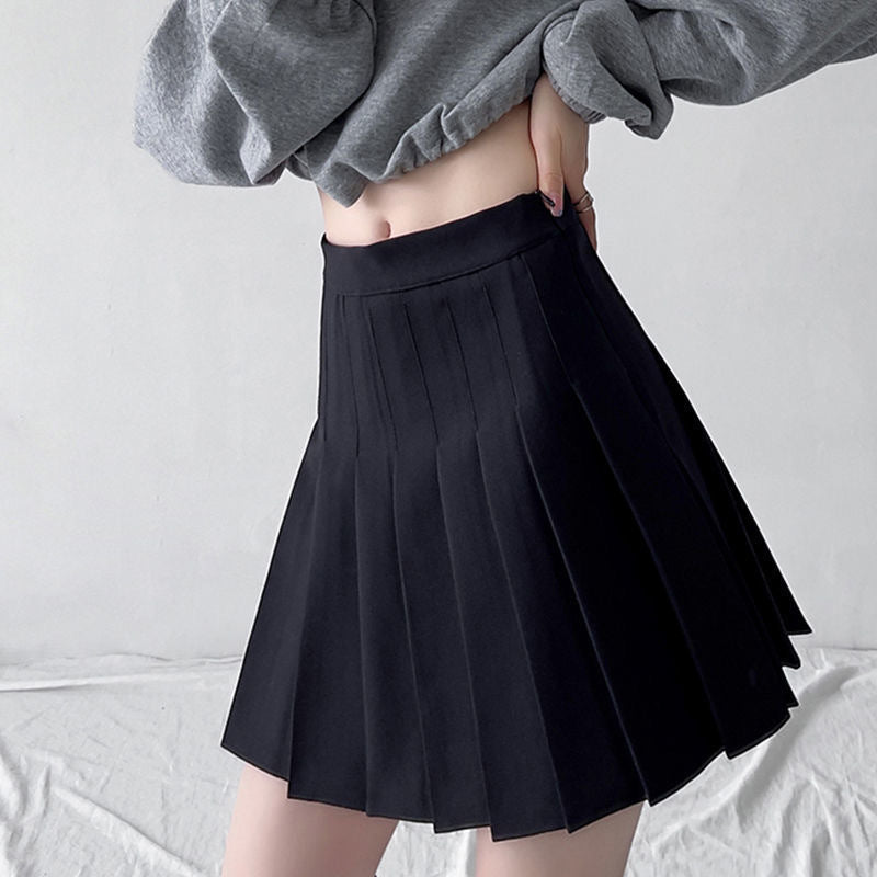 Women's Pleated Mini Skirt with Built-In Safety Shorts
