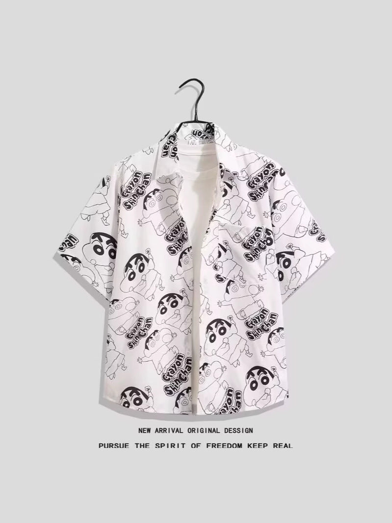 Men's Hawaiian Beach Floral Short Sleeve Loose Vacation Shirt
